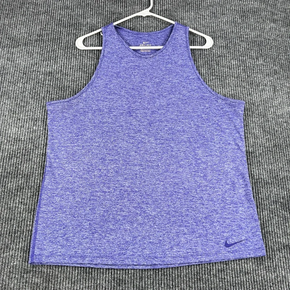Nike Tank Top Shirt Womens XL Extra Large Purple Sleeveless Dri Fit Training Gym
